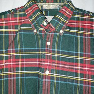 LORD & TAYLOR PLAID BUTTON DOWN CASUAL DRESS SHIRT